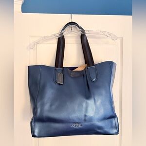 Coach Derby metallic blue tote